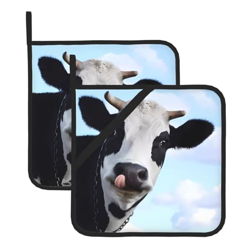 Niedliche Kuh-Topflappen-Sets für Küche und Grill, hitzebeständige Hotpads und Topflappen, perfekt zum Backen, Grillen Niedliche Kuh-Topflappen-Sets für Küche und Grill, hitzebeständige Hotpads und Topflappen, perfekt zum Backen, Grillen von JaoXer