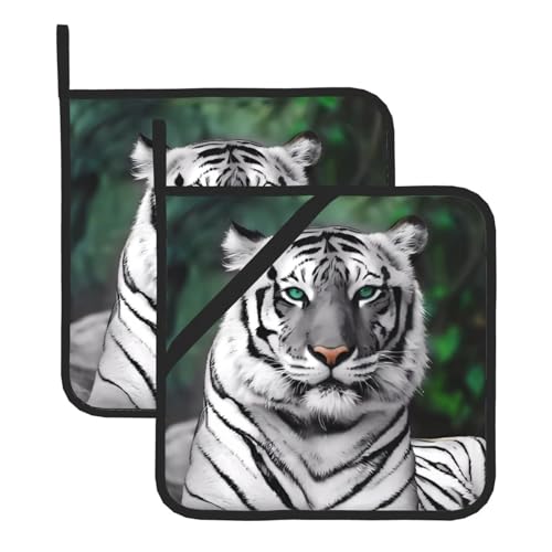 Niedliche Leoparden-Topflappen-Sets für Küche und Grill, hitzebeständige Hotpads und Topflappen, perfekt zum Backen, Grillen von JaoXer