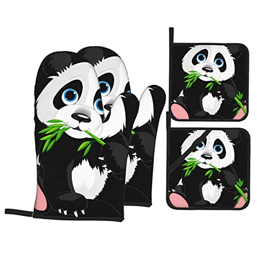 Niedliche Panda-Ofenhandschuhe und Topflappen-Sets – hitzebeständige Küchenhandschuhe zum Kochen, Backen, Grillen, Isolieren Niedliche Panda-Ofenhandschuhe und Topflappen-Sets – hitzebeständige Küchenhandschuhe zum Kochen, Backen, Grillen, Isolieren von JaoXer