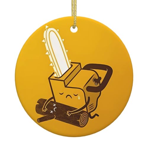 Niedliche weinende Kettensäge Weihnachtsbaum Keramik hängende dekorative Ornamente für Weihnachten, Feiertage - Wandhalterung Dekor für Zuhause, Partys Niedliche weinende Kettensäge Weihnachtsbaum Keramik hängende dekorative Ornamente für Weihnachten, Feiertage - Wandhalterung Dekor für Zuhause, Partys von JaoXer
