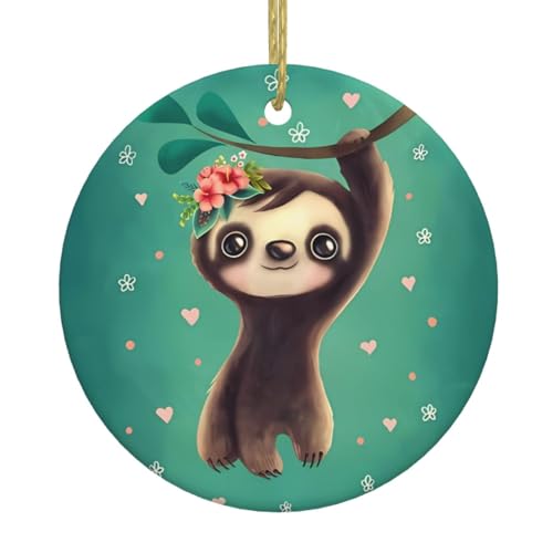 Niedlicher Faultier-Weihnachtsbaumschmuck aus Keramik – festliche, runde hängende Dekoration für Weihnachten, Feiertage, Hochzeiten und mehr Niedlicher Faultier-Weihnachtsbaumschmuck aus Keramik – festliche, runde hängende Dekoration für Weihnachten, Feiertage, Hochzeiten und mehr von JaoXer