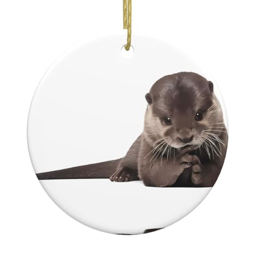 Niedlicher Otter Keramik-Weihnachtsbaumschmuck – festliche, runde hängende Dekoration für Weihnachten, Feiertage, Hochzeiten und mehr Niedlicher Otter Keramik-Weihnachtsbaumschmuck – festliche, runde hängende Dekoration für Weihnachten, Feiertage, Hochzeiten und mehr von JaoXer
