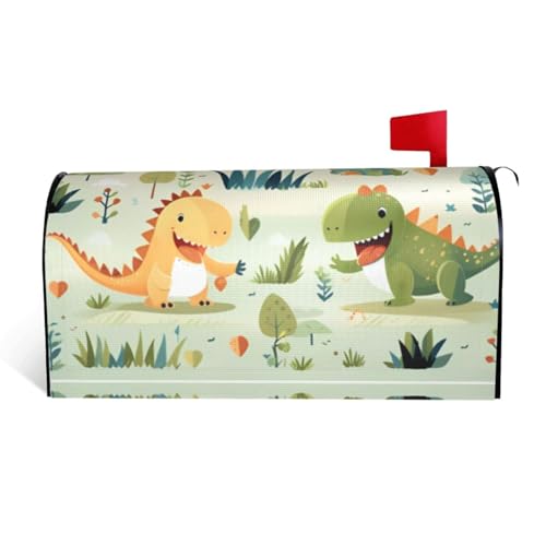 Niedlicher kleiner Baby-Dinosaurier-Druck, magnetische Briefkasten-Abdeckung, personalisierbar, reflektierend, 53,3 x 45,7 cm, Briefkasten-Abdeckung für Outdoor-Gartendekoration von JaoXer
