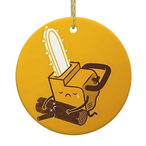 Niedlicher weinender Kettensägen-Weihnachtsbaumschmuck aus Keramik – festliche, runde hängende Dekoration für Weihnachten, Feiertage, Hochzeiten und mehr Niedlicher weinender Kettensägen-Weihnachtsbaumschmuck aus Keramik – festliche, runde hängende Dekoration für Weihnachten, Feiertage, Hochzeiten und mehr von JaoXer