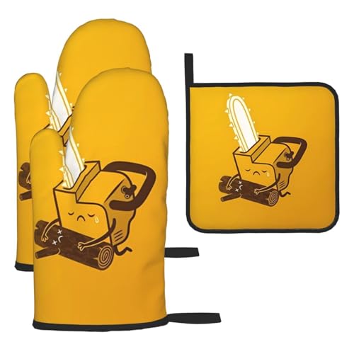 Niedliches Topflappen-Set mit weinender Kettensäge, Topflappen, 3-teilig, hitzebeständig, perfekt zum Backen, Grillen und Mikrowellenofen Niedliches Topflappen-Set mit weinender Kettensäge, Topflappen, 3-teilig, hitzebeständig, perfekt zum Backen, Grillen und Mikrowellenofen von JaoXer