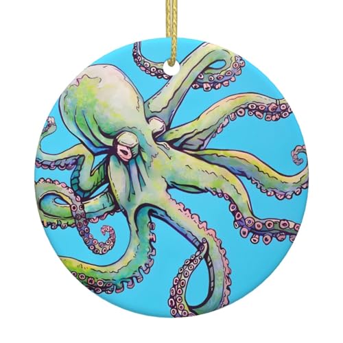 Octopus Design Weihnachtsbaum Keramik Hängende Dekorative Ornamente für Weihnachten, Feiertage - Wandhalterung Dekor für Zuhause, Partys Octopus Design Weihnachtsbaum Keramik Hängende Dekorative Ornamente für Weihnachten, Feiertage - Wandhalterung Dekor für Zuhause, Partys von JaoXer
