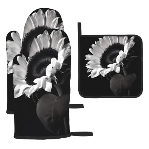 Ofenhandschuhe, Topflappen, Sonnenblumen-Design, 3-teilig, hitzebeständig, perfekt zum Backen, Grillen und Mikrowellen-Ofen Ofenhandschuhe, Topflappen, Sonnenblumen-Design, 3-teilig, hitzebeständig, perfekt zum Backen, Grillen und Mikrowellen-Ofen von JaoXer