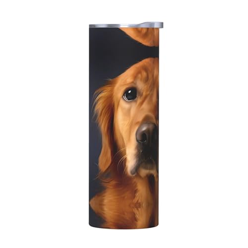 Ohne Zubehör Edelstahlbecher mit Deckel, 590 ml, Golden Retriever-Druck, isolierte Wasserflasche, perfekt für Sport, Büro und Zuhause Ohne Zubehör Edelstahlbecher mit Deckel, 590 ml, Golden Retriever-Druck, isolierte Wasserflasche, perfekt für Sport, Büro und Zuhause von JaoXer
