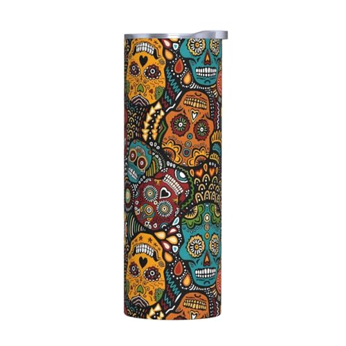 Ohne Zubehör Edelstahlbecher mit Deckel, 590 ml, Motiv: Sugar Skulls Print, isolierte Wasserflasche, perfekt für Sport, Büro und Zuhause Ohne Zubehör Edelstahlbecher mit Deckel, 590 ml, Motiv: Sugar Skulls Print, isolierte Wasserflasche, perfekt für Sport, Büro und Zuhause von JaoXer