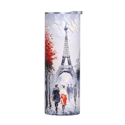 Ohne Zubehör Edelstahlbecher mit Deckel – 590 ml Paris City Tree Eiffelturm Kunstdruck Isolierte Wasserflasche, perfekt für Sport, Büro und Zuhause Ohne Zubehör Edelstahlbecher mit Deckel – 590 ml Paris City Tree Eiffelturm Kunstdruck Isolierte Wasserflasche, perfekt für Sport, Büro und Zuhause von JaoXer