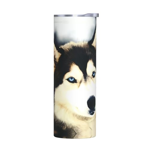 Ohne Zubehör Edelstahlbecher mit Deckel – 590 ml Sibirischer Husky-Druck, isolierte Wasserflasche, perfekt für Sport, Büro und Zuhause Ohne Zubehör Edelstahlbecher mit Deckel – 590 ml Sibirischer Husky-Druck, isolierte Wasserflasche, perfekt für Sport, Büro und Zuhause von JaoXer