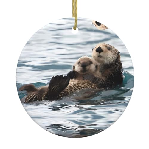 Otter Keramik-Weihnachtsbaumschmuck – festliche, runde hängende Dekoration für Weihnachten, Feiertage, Hochzeiten und mehr Otter Keramik-Weihnachtsbaumschmuck – festliche, runde hängende Dekoration für Weihnachten, Feiertage, Hochzeiten und mehr von JaoXer