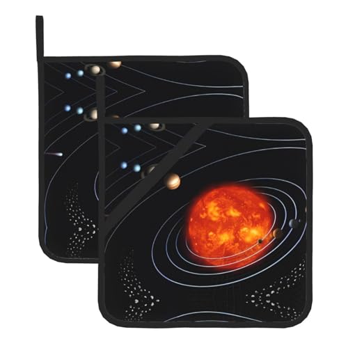 Outer Space Galaxy Solar System Topflappen-Sets für Küche und BBQ - Hitzebeständige Hotpads und Topflappen, perfekt zum Backen, Grillen Outer Space Galaxy Solar System Topflappen-Sets für Küche und BBQ - Hitzebeständige Hotpads und Topflappen, perfekt zum Backen, Grillen von JaoXer