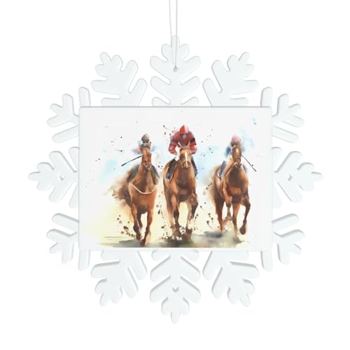 Pferderennen Reitsport Schneeflocke Dekorationen - Winter Weihnachten hängen für Weihnachtsbaum, Urlaub Hochzeit Party Schilder, Tischdekoration Pferderennen Reitsport Schneeflocke Dekorationen - Winter Weihnachten hängen für Weihnachtsbaum, Urlaub Hochzeit Party Schilder, Tischdekoration von JaoXer