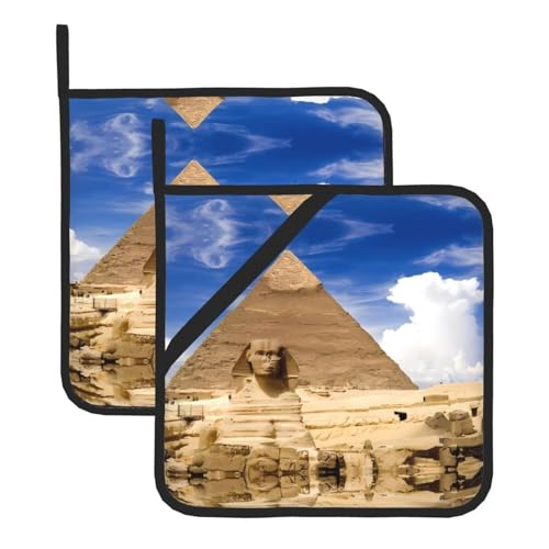 Pyramids of Egypt Topflappen-Sets für Küche und Grill, hitzebeständige Hotpads und Topflappen, perfekt zum Backen, Grillen Pyramids of Egypt Topflappen-Sets für Küche und Grill, hitzebeständige Hotpads und Topflappen, perfekt zum Backen, Grillen von JaoXer