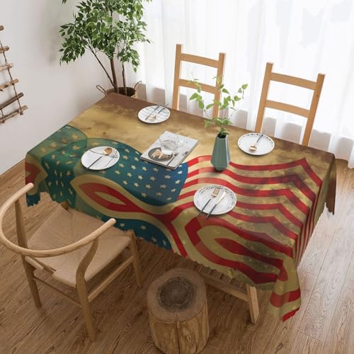 Quadratische Spitzentischdecke mit amerikanischer Flagge im Vintage-Stil, 4. Juli, klassische Schneiderei für Esstische, Couchtische und Feiertagsfeiern Quadratische Spitzentischdecke mit amerikanischer Flagge im Vintage-Stil, 4. Juli, klassische Schneiderei für Esstische, Couchtische und Feiertagsfeiern von JaoXer