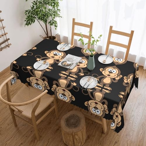 Quadratische Tischdecke mit Affenmotiv – klassische Schneiderei für Esstische, Couchtische und Feiertagsfeiern Quadratische Tischdecke mit Affenmotiv – klassische Schneiderei für Esstische, Couchtische und Feiertagsfeiern von JaoXer