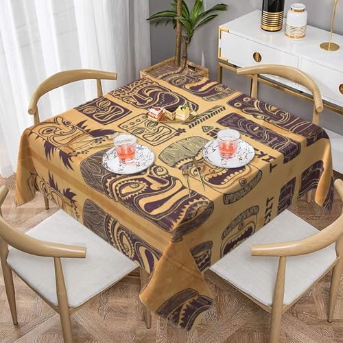 Quadratische Tischdecke mit Aloha-Tiki-Muster, perfekt für drinnen und draußen, Esstisch, Couchtisch und Bürokonferenzen Quadratische Tischdecke mit Aloha-Tiki-Muster, perfekt für drinnen und draußen, Esstisch, Couchtisch und Bürokonferenzen von JaoXer