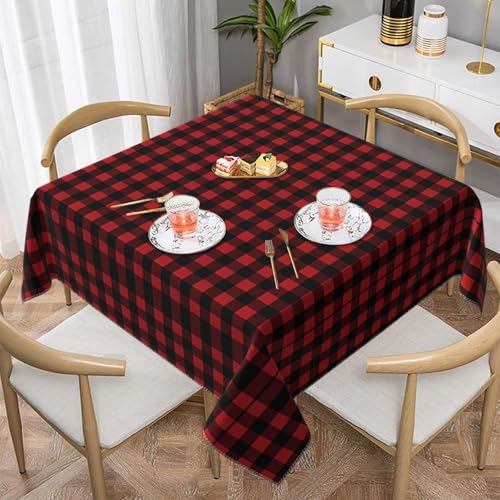 Quadratische Tischdecke mit Büffelkaromuster – perfekt für drinnen und draußen, Esstisch, Couchtisch und Büro-Meetings von JaoXer