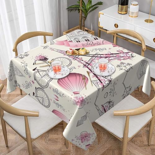 Quadratische Tischdecke mit Eiffelturm-Motiv, perfekt für drinnen und draußen, Esstisch, Couchtisch und Bürokonferenzen von JaoXer