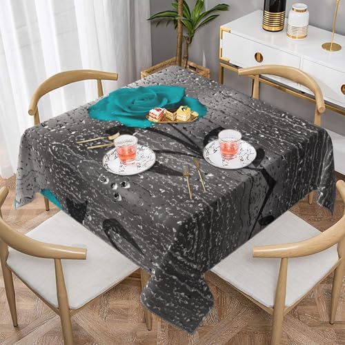 Quadratische Tischdecke mit Rosenblüten-Druck, perfekt für drinnen und draußen, Esstisch, Couchtisch und Bürokonferenzen von JaoXer