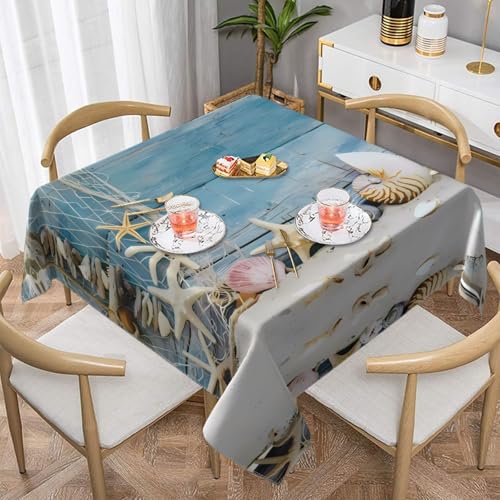 Quadratische Tischdecke mit Seesternmuster, perfekt für drinnen und draußen, Esstisch, Couchtisch und Bürokonferenzen von JaoXer