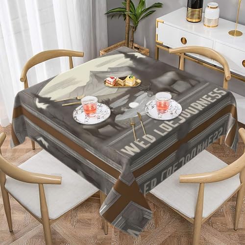 Quadratische Tischdecke mit Wildreisenaufdruck, perfekt für drinnen und draußen, Esstisch, Couchtisch und Bürokonferenzen von JaoXer
