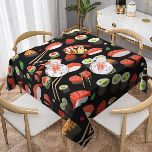 Quadratische Tischdecke mit japanischem Sushi-Garnelen-Druck, perfekt für drinnen und draußen, Esstisch, Couchtisch und Bürokonferenzen Quadratische Tischdecke mit japanischem Sushi-Garnelen-Druck, perfekt für drinnen und draußen, Esstisch, Couchtisch und Bürokonferenzen von JaoXer