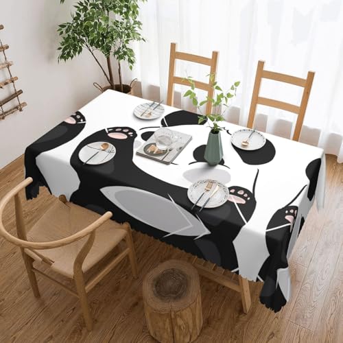 Quadratische Tischdecke mit lustigem Panda-Motiv, klassische Schneiderei für Esstische, Couchtische und Feiertagsfeiern Quadratische Tischdecke mit lustigem Panda-Motiv, klassische Schneiderei für Esstische, Couchtische und Feiertagsfeiern von JaoXer