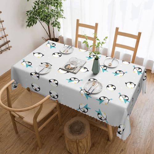 Quadratische Tischdecke mit süßem Pinguin-Motiv – klassische Schneiderei für Esstische, Couchtische und Feiertagsfeiern von JaoXer