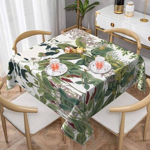 Quadratische Tischdecke mit tropischem Blumen- und Papageien-Druck, perfekt für drinnen und draußen, Esstisch, Couchtisch und Bürokonferenzen Quadratische Tischdecke mit tropischem Blumen- und Papageien-Druck, perfekt für drinnen und draußen, Esstisch, Couchtisch und Bürokonferenzen von JaoXer