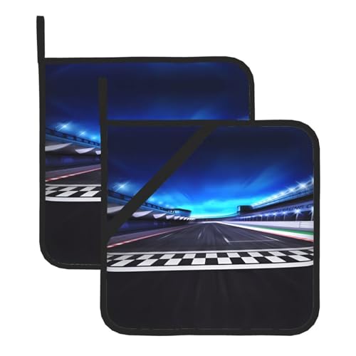 Race Track Topflappen-Sets für Küche und Grill – hitzebeständige Hotpads und Topflappen, perfekt zum Backen, Grillen Race Track Topflappen-Sets für Küche und Grill – hitzebeständige Hotpads und Topflappen, perfekt zum Backen, Grillen von JaoXer