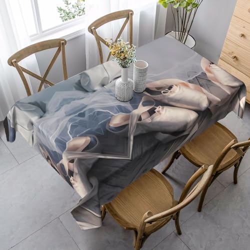 Rechteckige Tischdecke mit Ballettschuh-Druck, waschbar, klassische Küchendekoration für Esstisch, Tischplatte, Party-Tischdecken Rechteckige Tischdecke mit Ballettschuh-Druck, waschbar, klassische Küchendekoration für Esstisch, Tischplatte, Party-Tischdecken von JaoXer