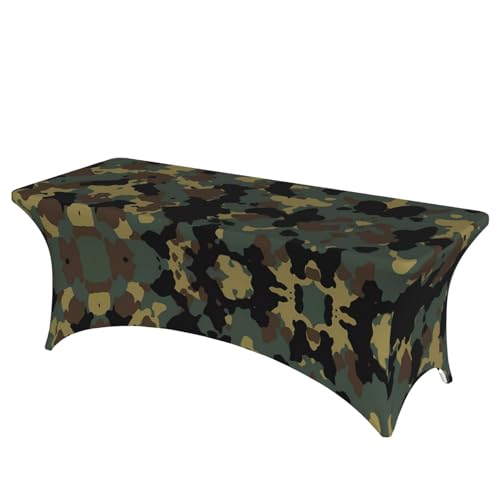 Rechteckige Tischdecke mit Camouflage-Muster, abwischbar, dehnbar, langlebig, für den Innen- und Außenbereich von JaoXer