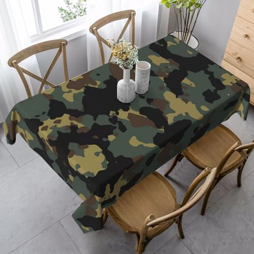 Rechteckige Tischdecke mit Camouflage-Muster, waschbar, klassische Küchendekoration für Esstisch, Tischplatte, Party-Tischdecken von JaoXer
