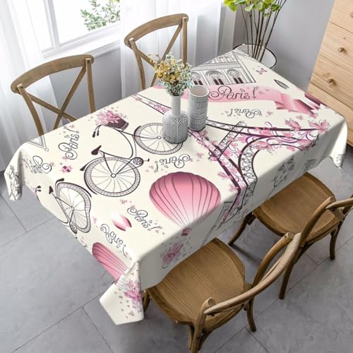 Rechteckige Tischdecke mit Eiffelturm-Motiv, waschbar, klassische Küchendekoration für Esstisch, Tischplatte, Party-Tischdecken Rechteckige Tischdecke mit Eiffelturm-Motiv, waschbar, klassische Küchendekoration für Esstisch, Tischplatte, Party-Tischdecken von JaoXer