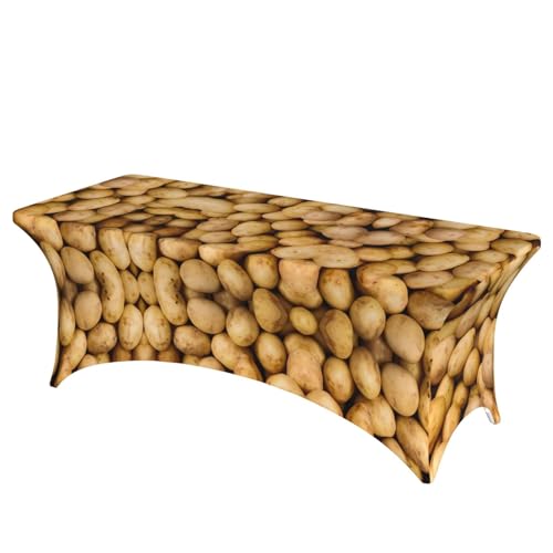 Rechteckige Tischdecke mit Gartenkartoffel-Druck, abwischbar, dehnbar, langlebig, für den Innen- und Außenbereich Rechteckige Tischdecke mit Gartenkartoffel-Druck, abwischbar, dehnbar, langlebig, für den Innen- und Außenbereich von JaoXer