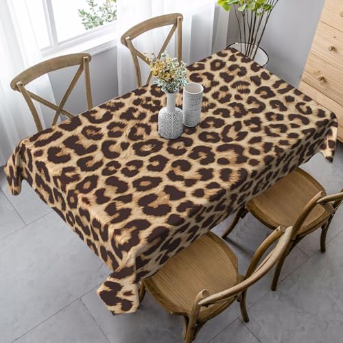 Rechteckige Tischdecke mit Leopardenmuster, waschbar, klassische Küchendekoration für Esstisch, Tischplatte, Party-Tischdecken Rechteckige Tischdecke mit Leopardenmuster, waschbar, klassische Küchendekoration für Esstisch, Tischplatte, Party-Tischdecken von JaoXer