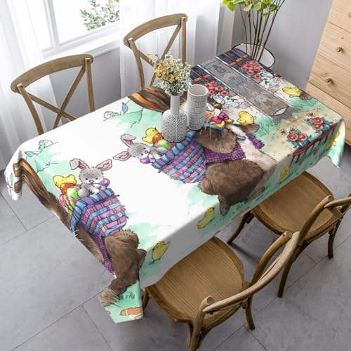 Rechteckige Tischdecke mit Osterhasen-Druck, waschbar, klassische Küchendekoration für Esstisch, Tischplatte, Party-Tischdecken Rechteckige Tischdecke mit Osterhasen-Druck, waschbar, klassische Küchendekoration für Esstisch, Tischplatte, Party-Tischdecken von JaoXer