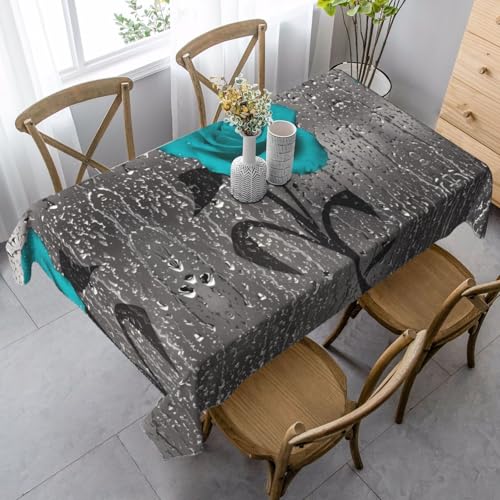 Rechteckige Tischdecke mit Rosen-Motiv, waschbar, klassische Küchendekoration für Esstisch, Tischplatte, Party-Tischdecken von JaoXer