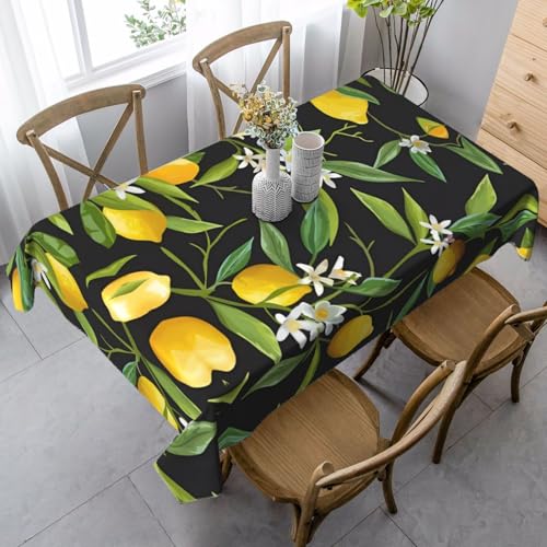 Rechteckige Tischdecke mit Zitronen- und Blumendruck, waschbar, klassische Küchendekoration für Esstisch, Tischplatte, Party-Tischdecken Rechteckige Tischdecke mit Zitronen- und Blumendruck, waschbar, klassische Küchendekoration für Esstisch, Tischplatte, Party-Tischdecken von JaoXer
