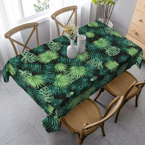 Rechteckige Tischdecke mit transparentem Palmblatt-Muster, waschbar, klassische Küchendekoration für Esstisch, Tischplatte, Party-Tischdecken von JaoXer