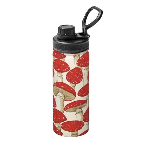 Red White Mushroom 530.3 g Sport Isolierter Wasserkocher - Doppelwandige Thermoskanne für heiße und kalte Getränke - Perfekt für Reisen, Camping Red White Mushroom 530.3 g Sport Isolierter Wasserkocher - Doppelwandige Thermoskanne für heiße und kalte Getränke - Perfekt für Reisen, Camping von JaoXer