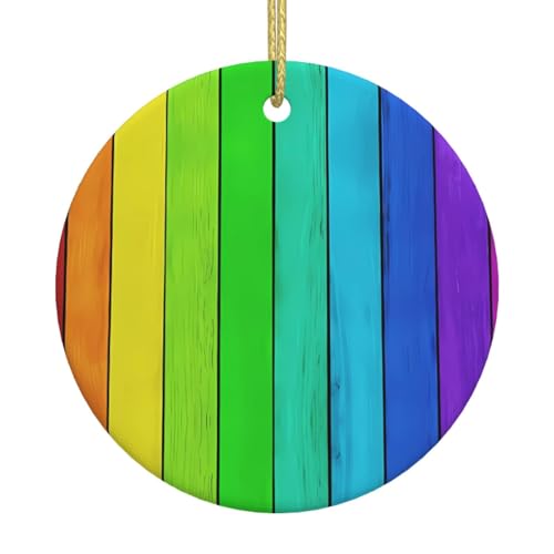 Regenbogenfarbener Holzhintergrund, Weihnachtsbaum, Keramik, hängende dekorative Ornamente für Weihnachten, Feiertage, Wanddekoration für Zuhause, Partys Regenbogenfarbener Holzhintergrund, Weihnachtsbaum, Keramik, hängende dekorative Ornamente für Weihnachten, Feiertage, Wanddekoration für Zuhause, Partys von JaoXer