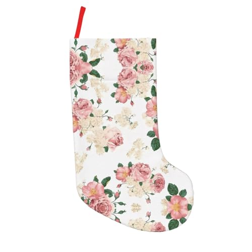 Rosa Rose Blume mit Blättern, 45,7 cm, Weihnachtsstrümpfe, Weihnachtsdekoration, personalisierte Geschenktüte für glückliche jährliche Zeremonien Rosa Rose Blume mit Blättern, 45,7 cm, Weihnachtsstrümpfe, Weihnachtsdekoration, personalisierte Geschenktüte für glückliche jährliche Zeremonien von JaoXer