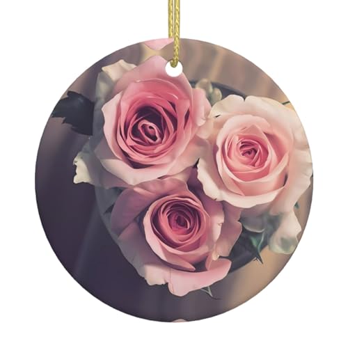 Rose Blume Weihnachtsbaum Keramik Hängende Dekorative Ornamente für Weihnachten, Feiertage - Wandhalterung Dekor für Zuhause, Partys Rose Blume Weihnachtsbaum Keramik Hängende Dekorative Ornamente für Weihnachten, Feiertage - Wandhalterung Dekor für Zuhause, Partys von JaoXer