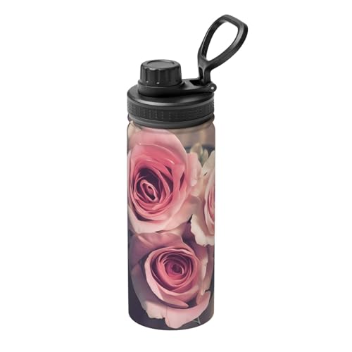 Rose Flower Isolierter Wasserkocher, 530 ml, doppelwandige Thermoskanne für heiße und kalte Getränke, perfekt für Reisen, Camping Rose Flower Isolierter Wasserkocher, 530 ml, doppelwandige Thermoskanne für heiße und kalte Getränke, perfekt für Reisen, Camping von JaoXer
