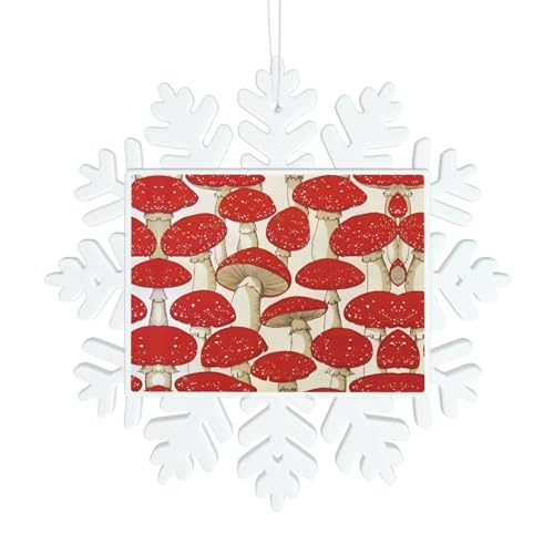 Rot-weiße Pilz-Schneeflocken-Dekorationen – Winter Weihnachten zum Aufhängen für Weihnachtsbaum, Urlaub, Hochzeit, Party, Schilder, Tischdekoration Rot-weiße Pilz-Schneeflocken-Dekorationen – Winter Weihnachten zum Aufhängen für Weihnachtsbaum, Urlaub, Hochzeit, Party, Schilder, Tischdekoration von JaoXer