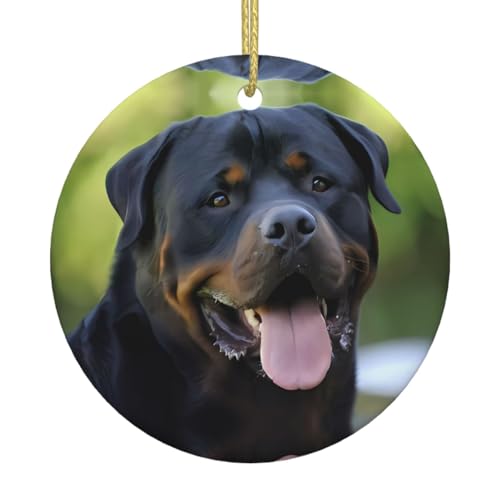 Rottweiler Tapete Weihnachtsbaum Keramik Hängende Dekorative Ornamente für Weihnachten, Feiertage - Wandhalterung Dekor für Zuhause, Partys Rottweiler Tapete Weihnachtsbaum Keramik Hängende Dekorative Ornamente für Weihnachten, Feiertage - Wandhalterung Dekor für Zuhause, Partys von JaoXer
