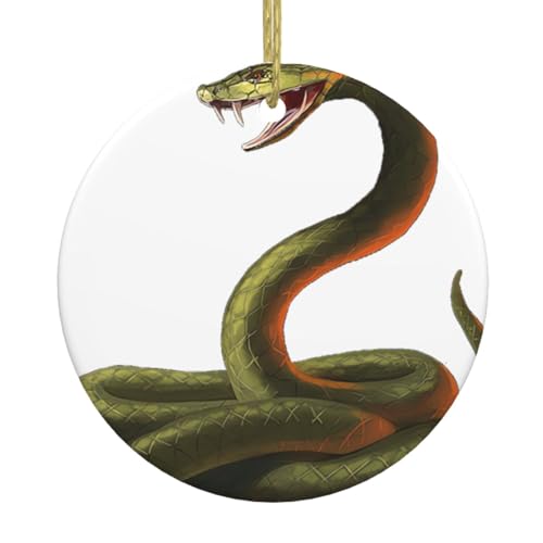 Schlangen-Keramik-Weihnachtsbaumschmuck – festliche, runde hängende Dekoration für Weihnachten, Feiertage, Hochzeiten und mehr Schlangen-Keramik-Weihnachtsbaumschmuck – festliche, runde hängende Dekoration für Weihnachten, Feiertage, Hochzeiten und mehr von JaoXer